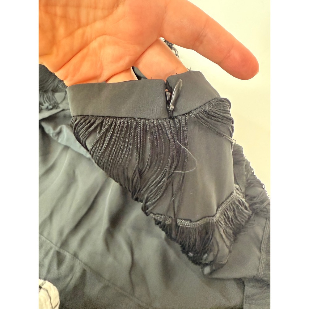NEW Lauren Ralph Lauren Fringe Skirt Women's 20W Flapper Gatsby Cocktail‎ Black - Picture 8 of 10